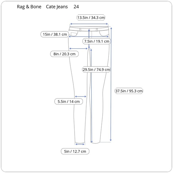 Rag & Bone Mid Rise Skinny Jean Harrow Dark Blue Wash 24 - Picture 15 of 16